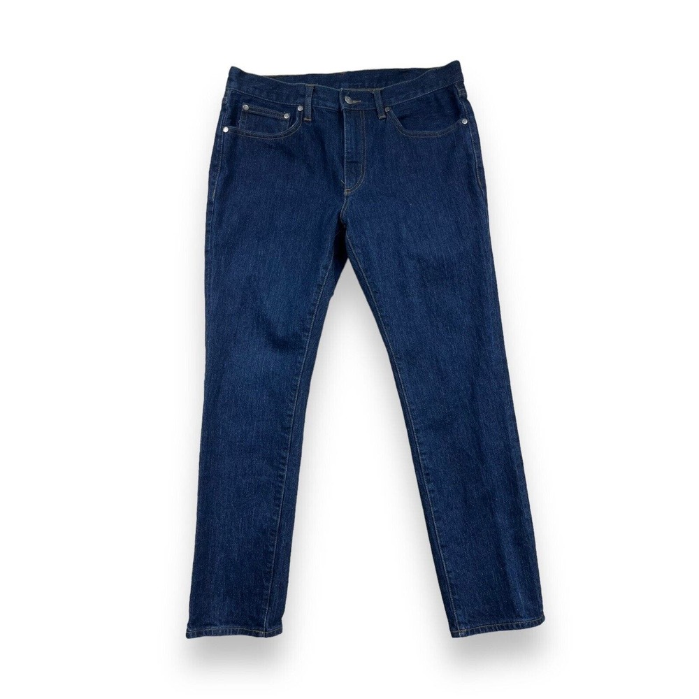 Brooks Brothers Men's 36 Slim Fit Stretch Cotton Blue Denim Jeans (35 x 30)